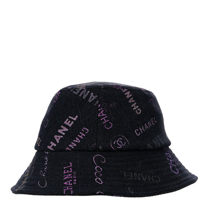 Chanel Denim Mood Cloche Bucket Hat S Black 3 of 6