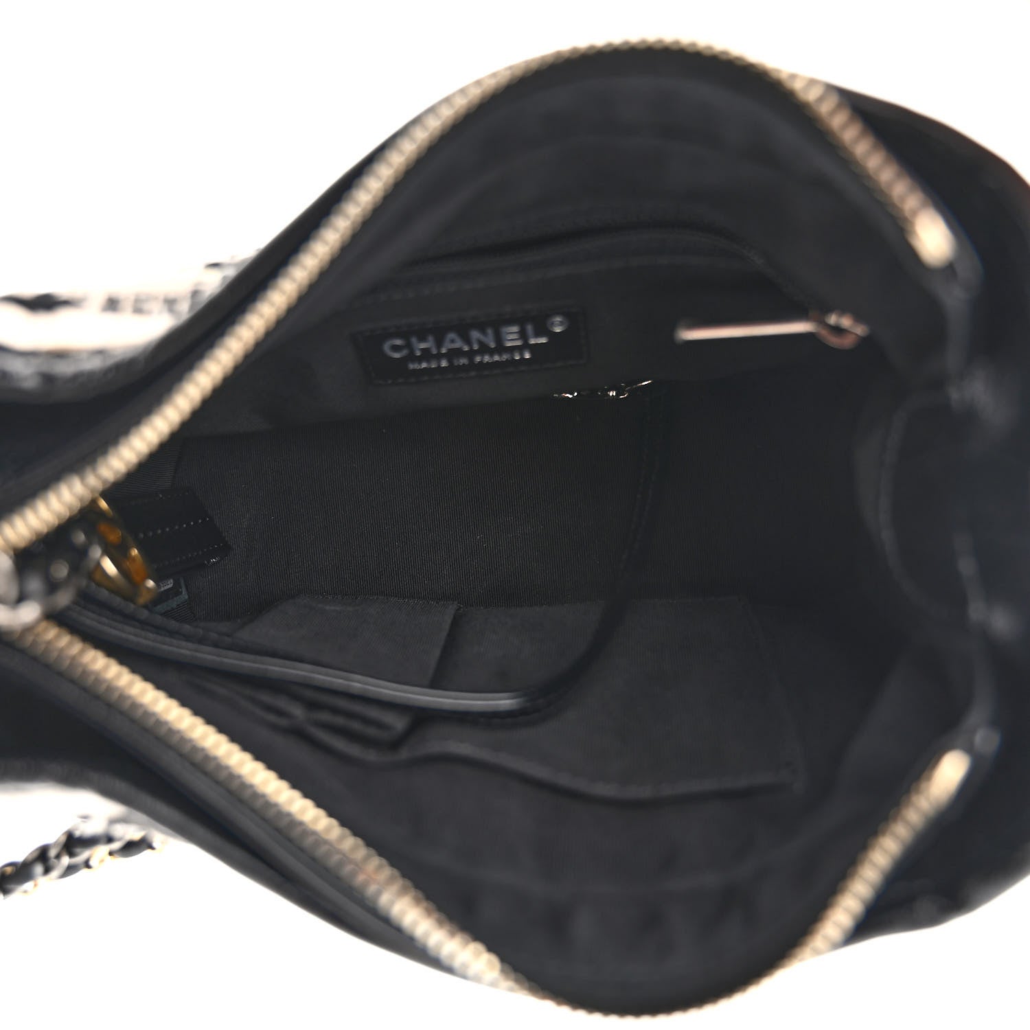 Chanel Tweed Calfskin Quilted Small Gabrielle Hobo Black Multicolor 4 of 8