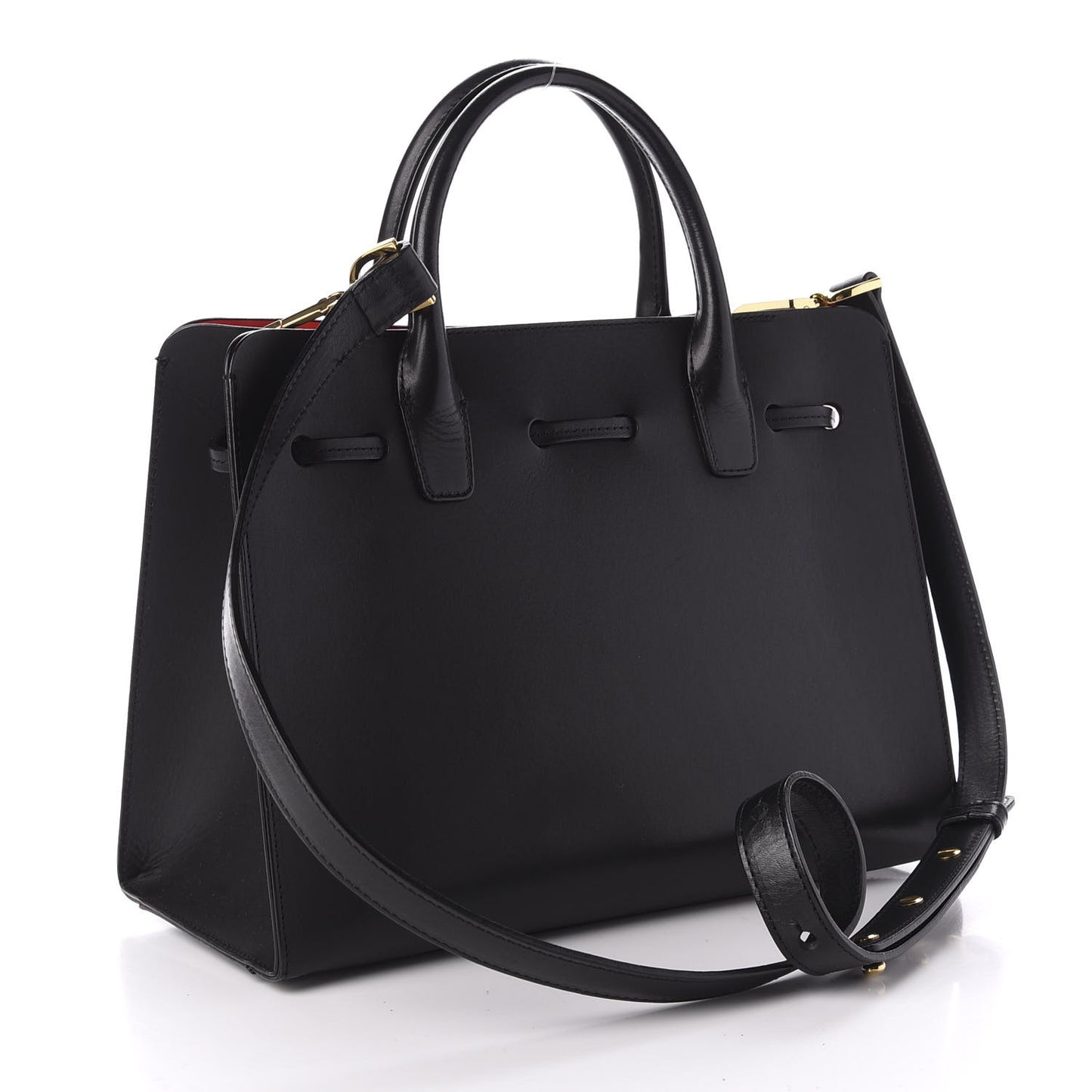 Vegetable Tanned Calfskin Mini Mini Sun Bag Black Flamma