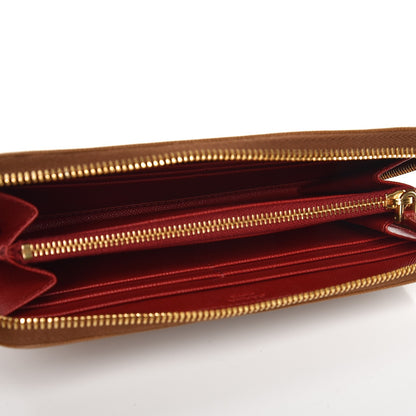 Prada Saffiano Double Zip Around Wallet Caramel Fuoco 5 of 8