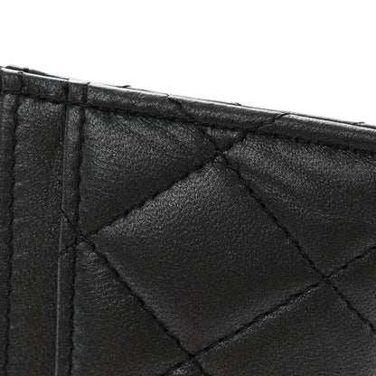 Chanel Pearly Lambskin Quilted Card Holder So Black 11 of 12