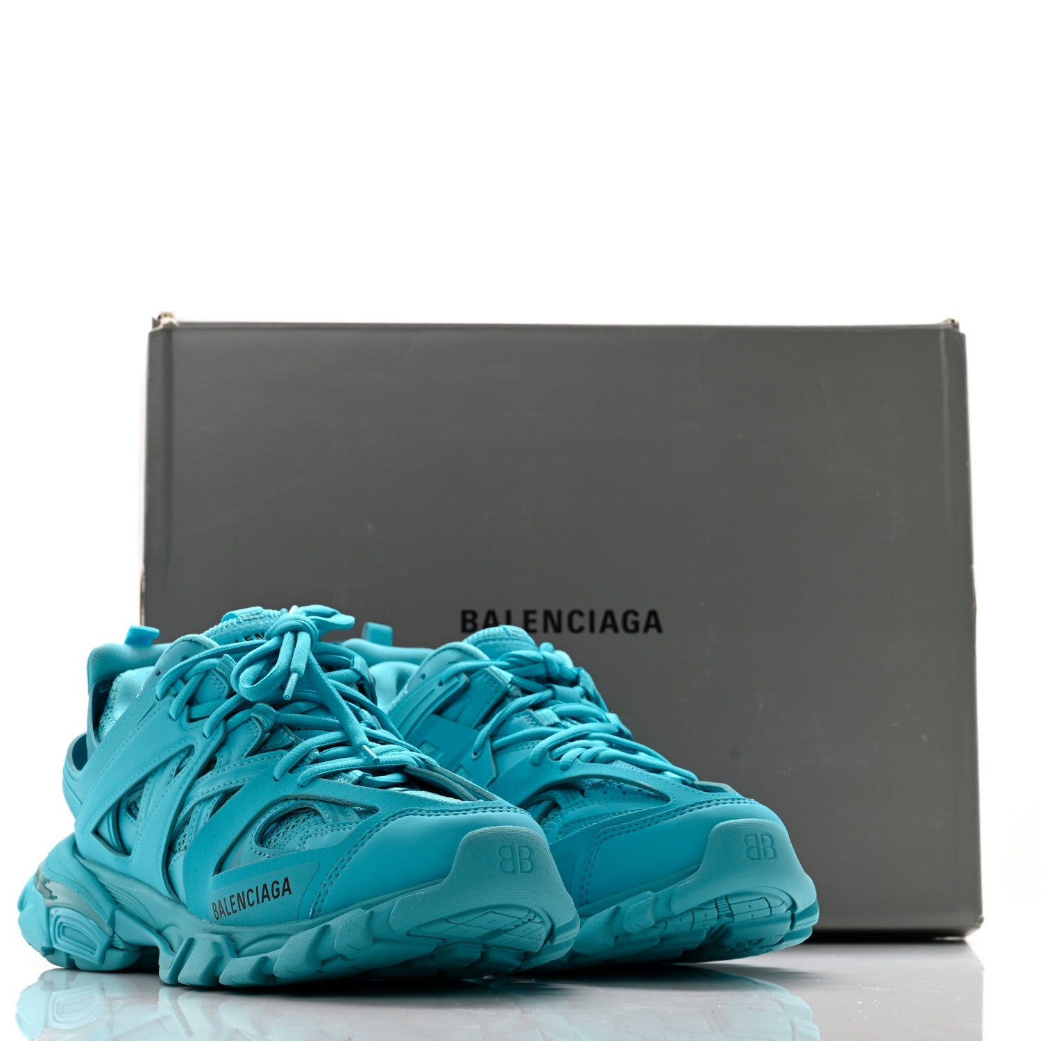 Balenciaga Mesh Nylon Womens Track Sneakers 39 Full Turquoise 8 of 8