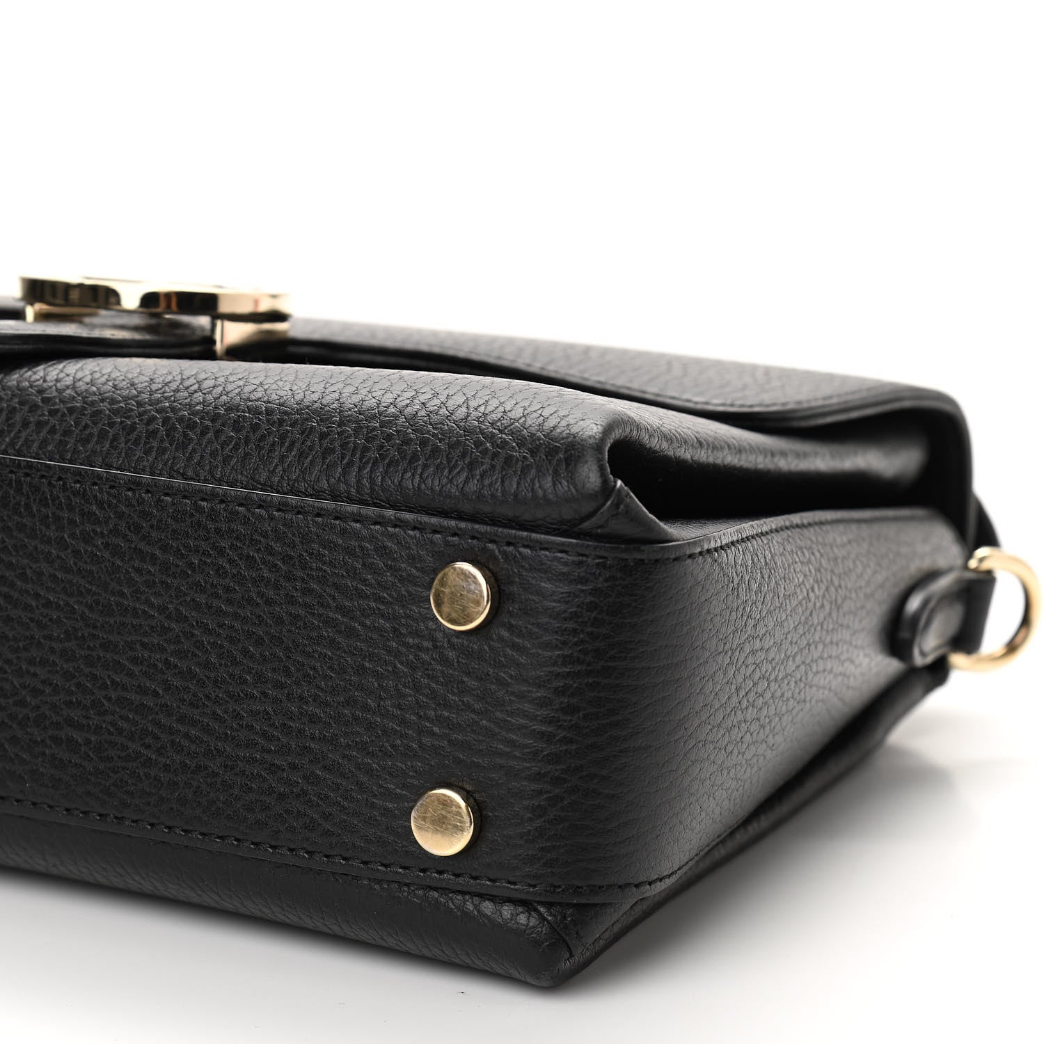 Gucci Dollar Calfskin Interlocking G Top Handle Shoulder Bag Black 10 of 11