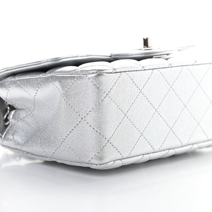 Chanel Metallic Lambskin Quilted Mini Rectangular Flap Silver 9 of 10