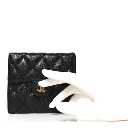 Chanel Caviar Quilted Compact Flap Wallet Black 2 of 7
