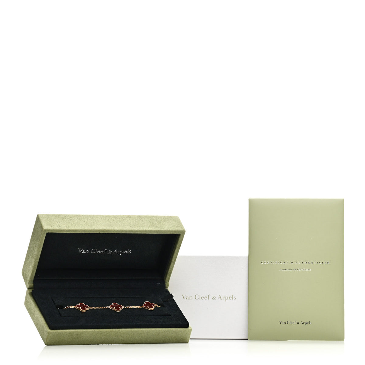 Van Cleef & Arpels 18K Yellow Gold Pink Enamel 5 Motifs Vintage Alhambra Bracelet 5 of 5
