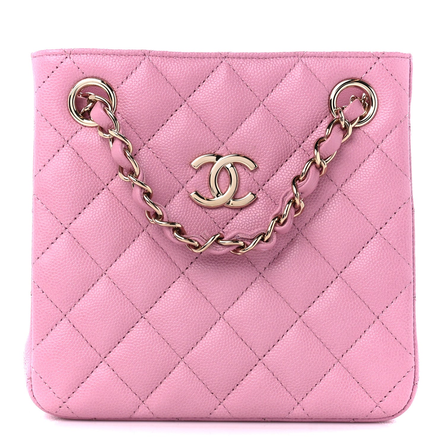 Chanel Caviar Quilted Mini Bucket Bag Pink 1 of 11