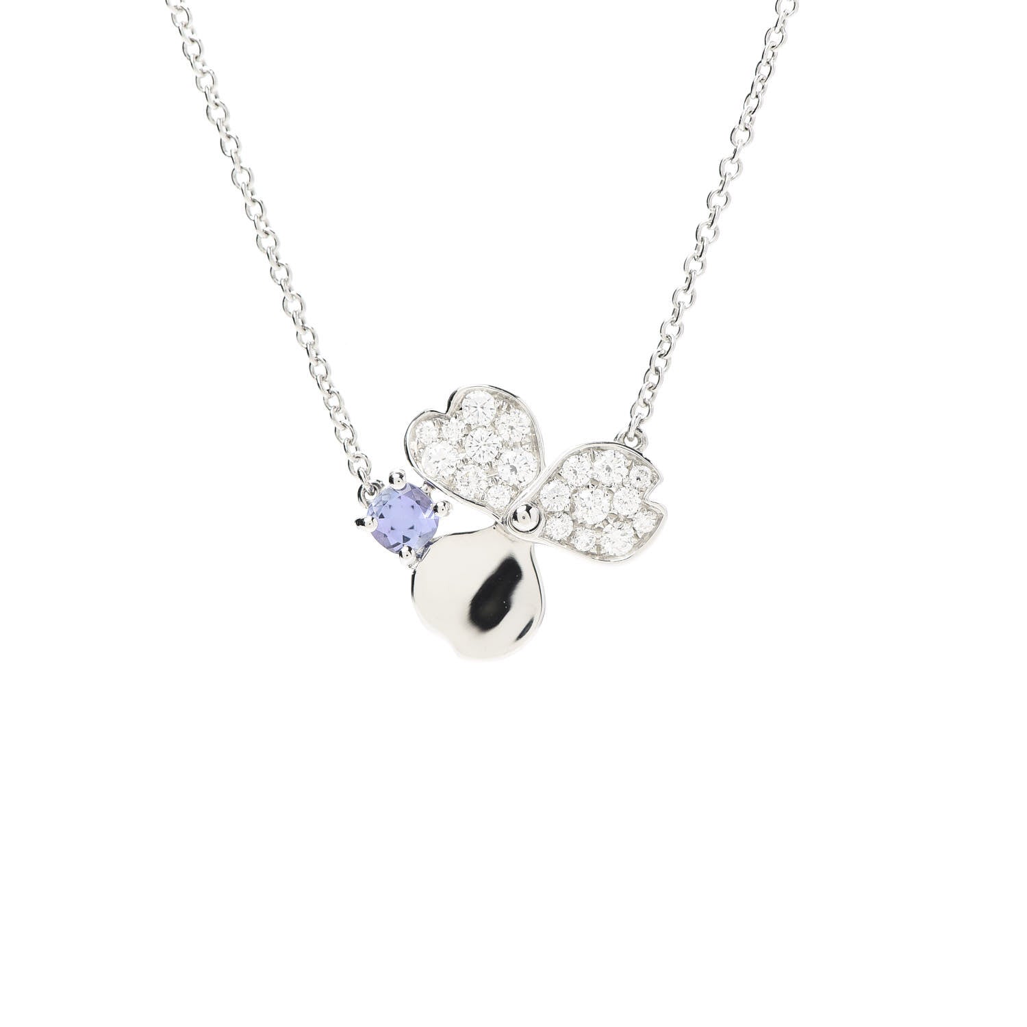 Tiffany Platinum Diamond Tanzanite Paper Flowers Pendant Necklace 4 of 8