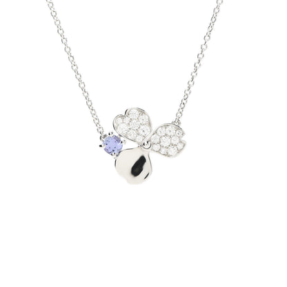 Tiffany Platinum Diamond Tanzanite Paper Flowers Pendant Necklace 4 of 8