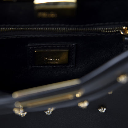 Fendi Nappa Crystal Studded XS Peekaboo Iconic Satchel Black 9 of 11
