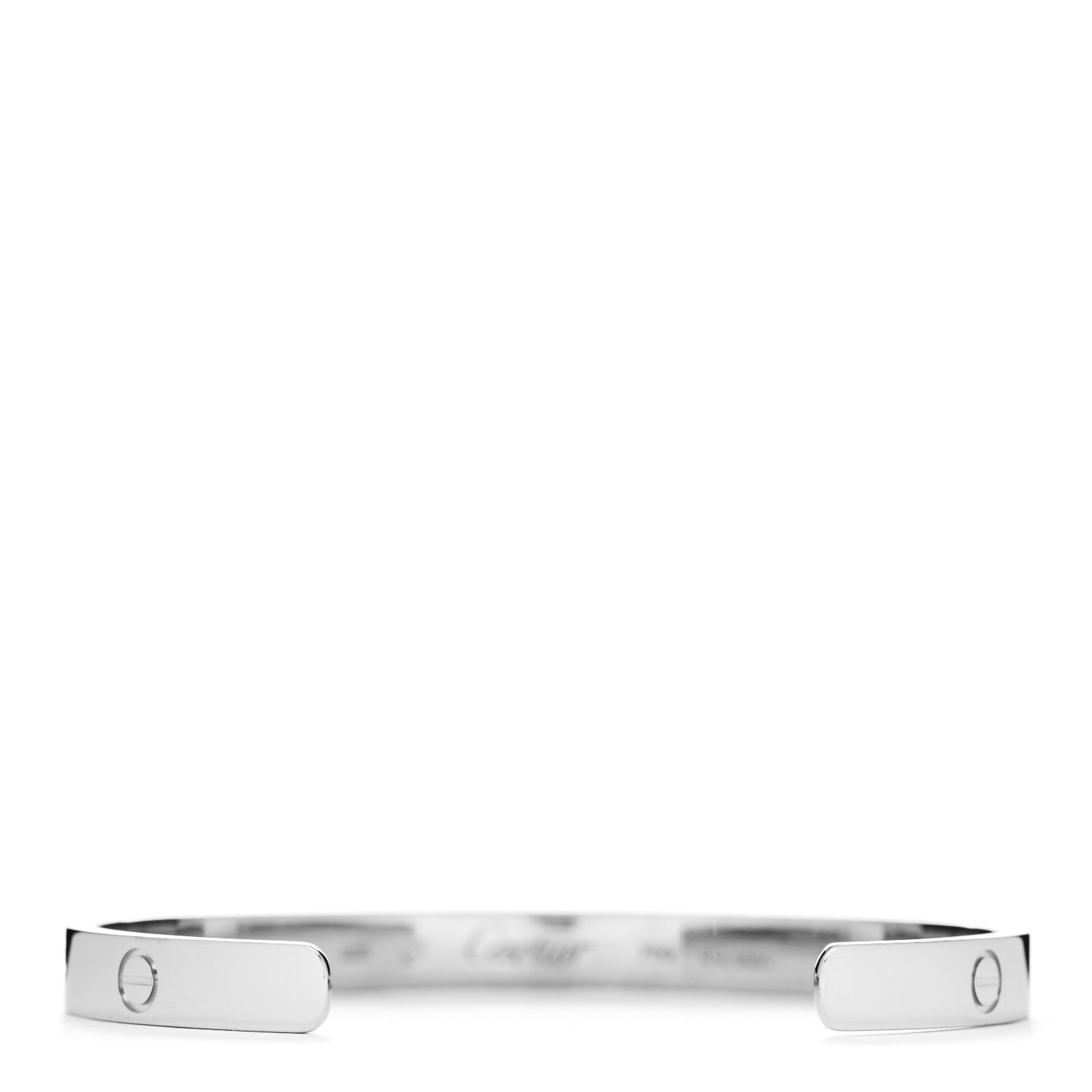 18K White Gold LOVE Cuff Bracelet 19
