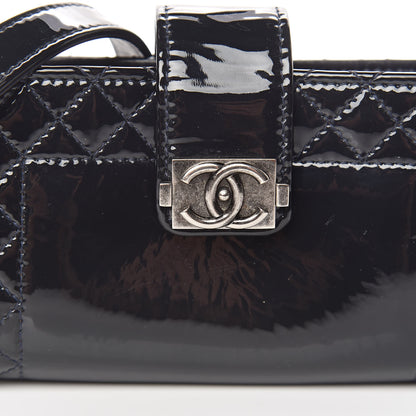 Chanel Patent Mini Boy Reverso Phone Holder Crossbody Navy 9 of 15