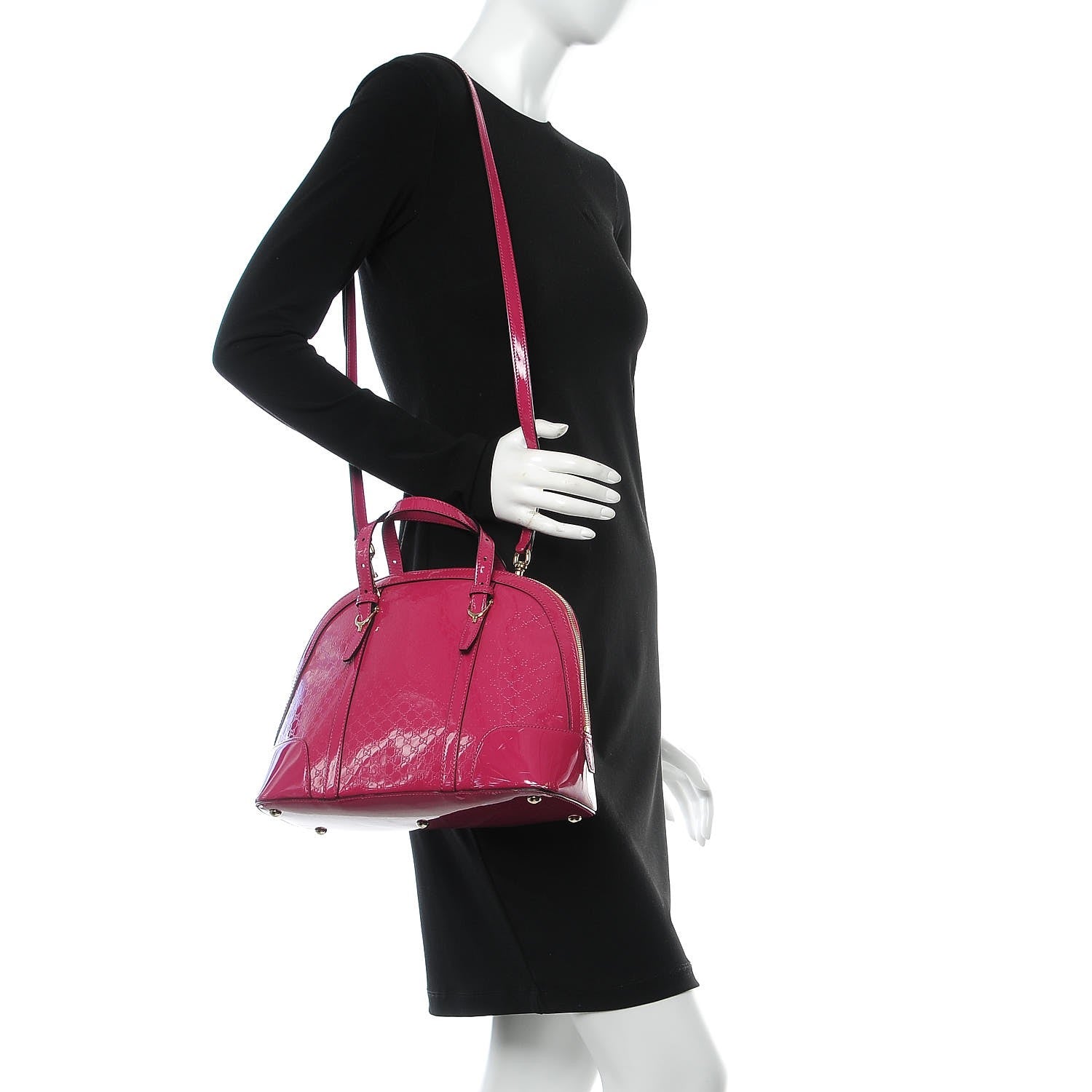 Gucci Patent Microguccissima Small Nice Top Handle Dome Bag Bright Bouganville 2 of 8