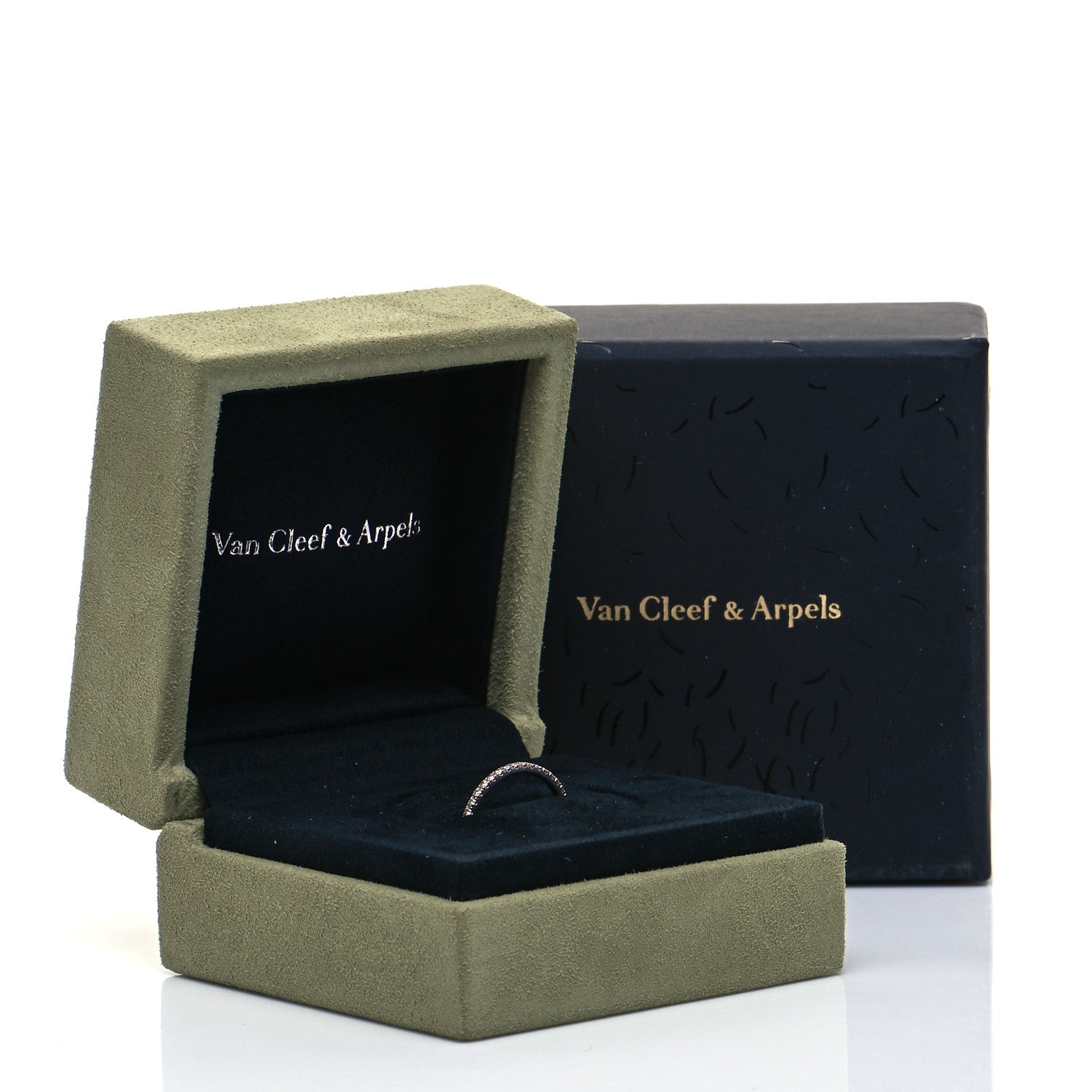 Van Cleef & Arpels 18K White Gold Diamond 1.25mm Felicite Wedding Band Ring 52 6 5 of 5