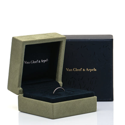 Van Cleef & Arpels 18K White Gold Diamond 1.25mm Felicite Wedding Band Ring 52 6 5 of 5