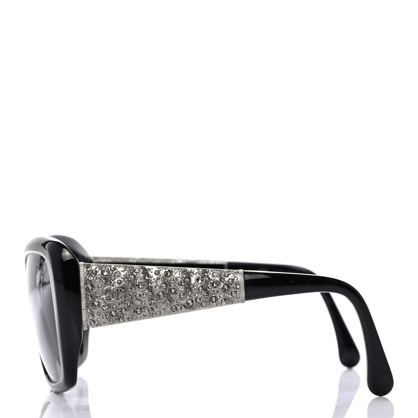Crystal Polarized CC Square Sunglasses 5301-B Black