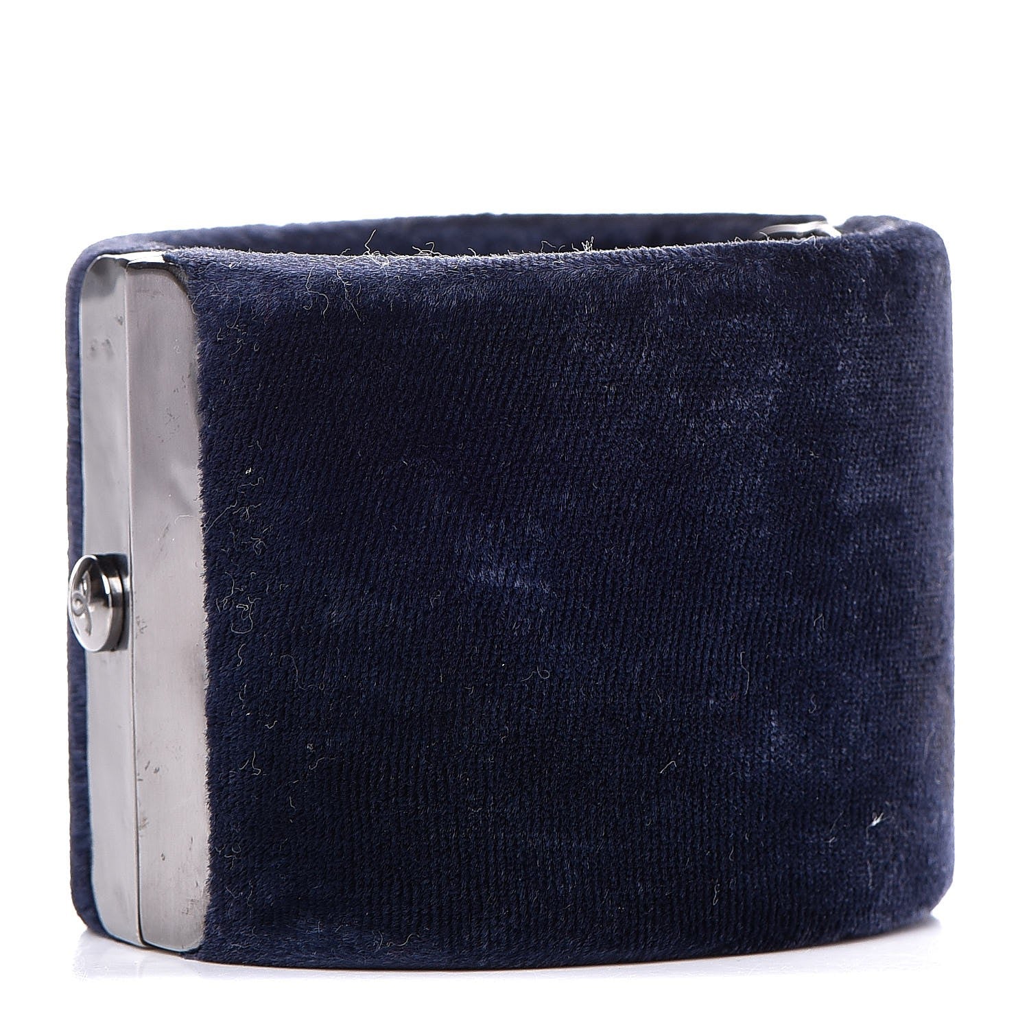 Chanel Velvet CC Cuff Silver Blue 3 of 5