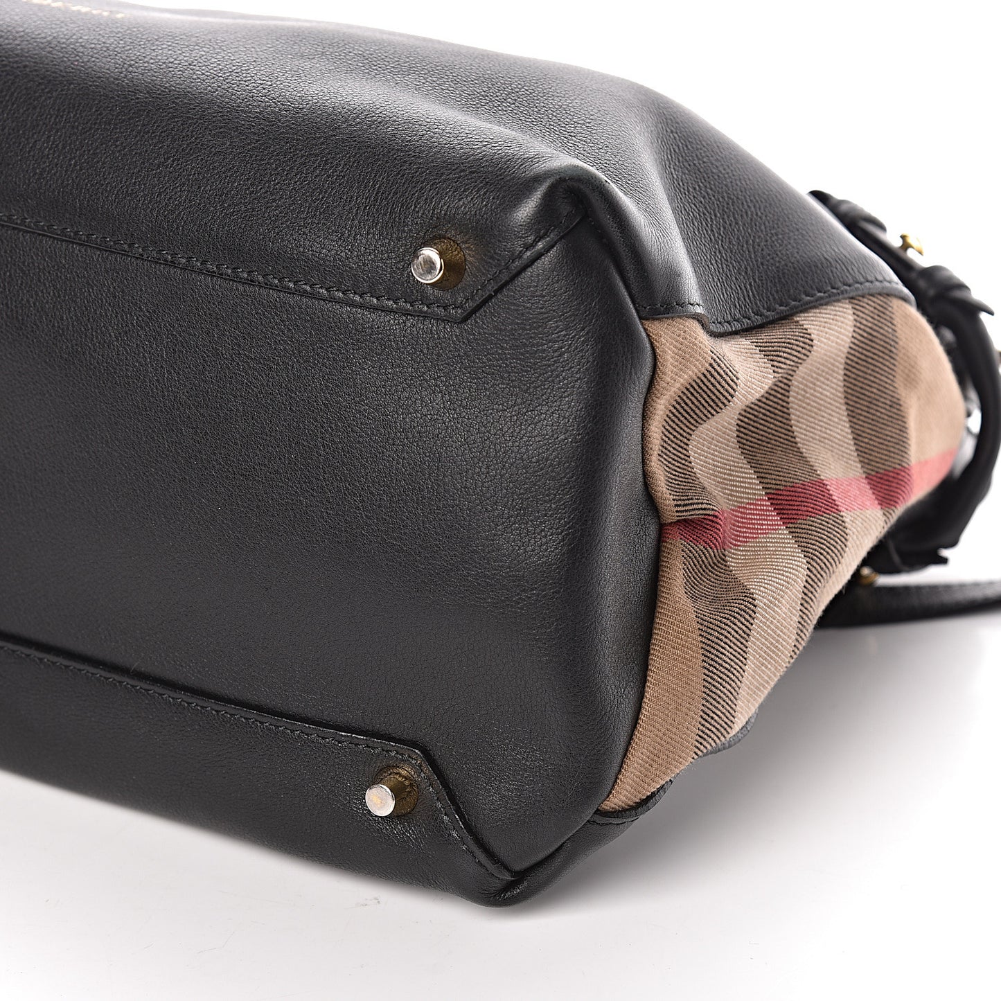 Smooth Calfskin Medium Banner Tote Black