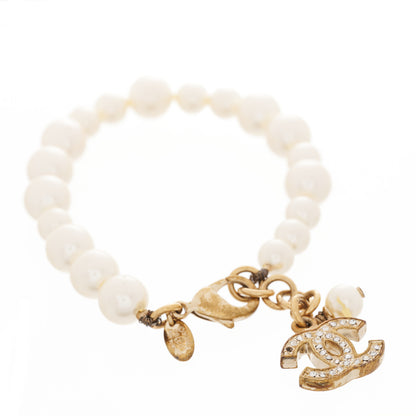 Chanel Pearl Crystal CC Bracelet Gold 1 of 3