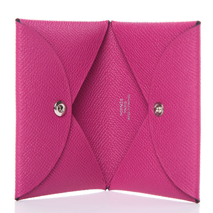 Hermes Epsom Calvi Card Case Rose Pourpre 5 of 8