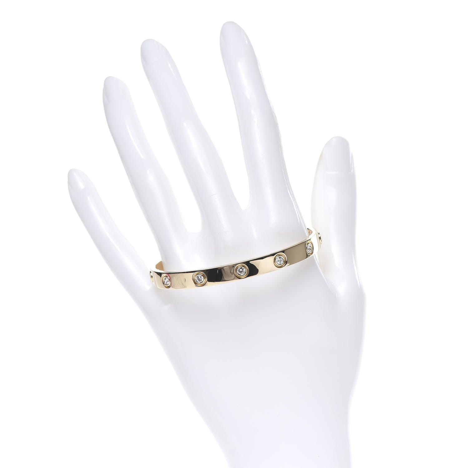 Cartier 18K Yellow Gold 10 Diamond LOVE Bracelet 17 2 of 7