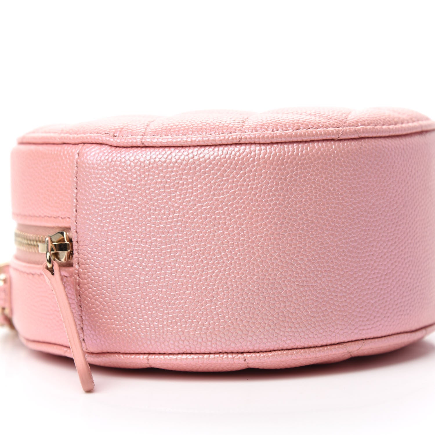 Chanel Iridescent Caviar Resin Quilted Round Clutch With Chain Pink 6 of 11