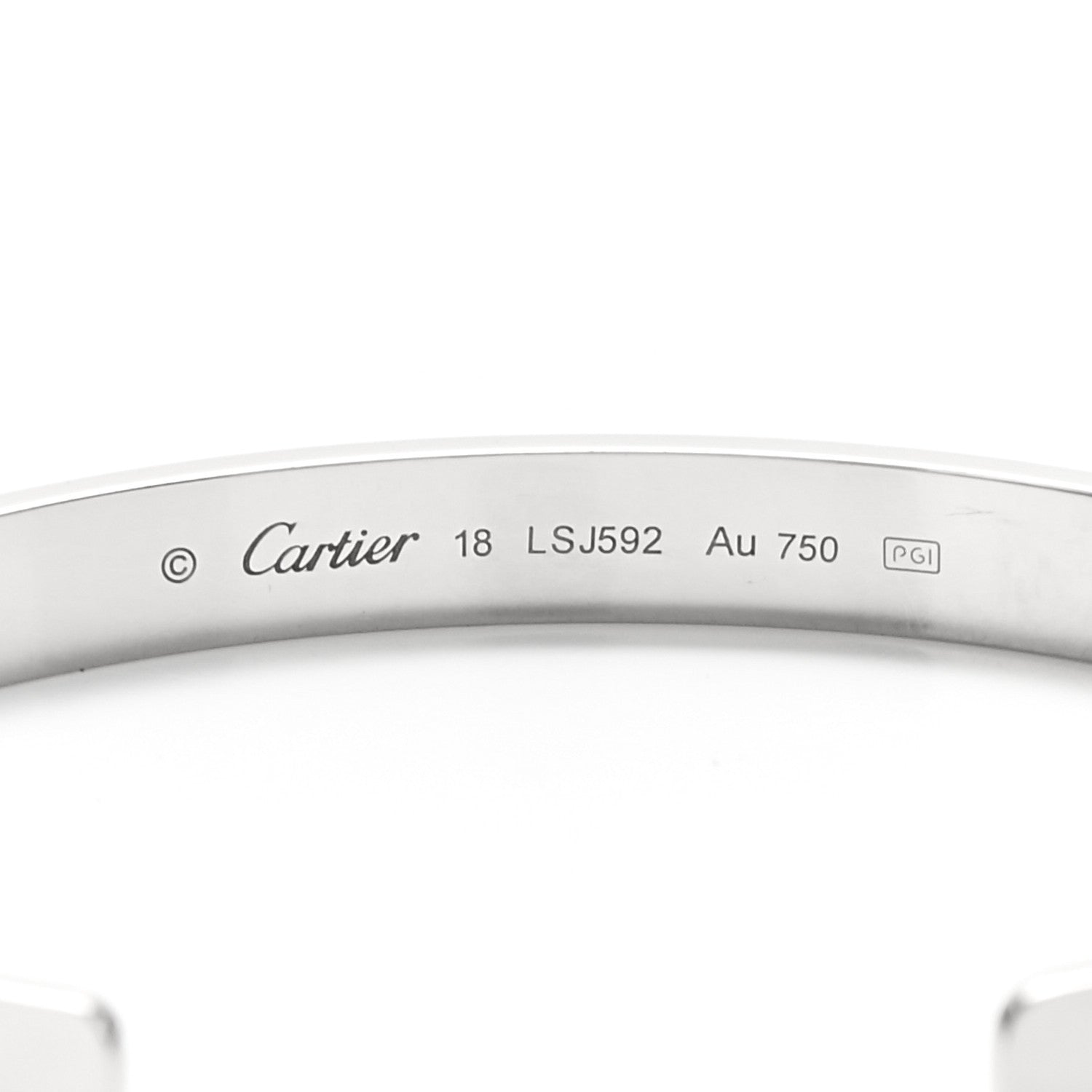 Cartier 18K White Gold LOVE Cuff Bracelet 18 3 of 4