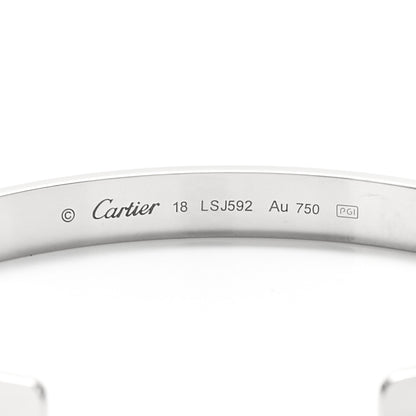 Cartier 18K White Gold LOVE Cuff Bracelet 18 3 of 4
