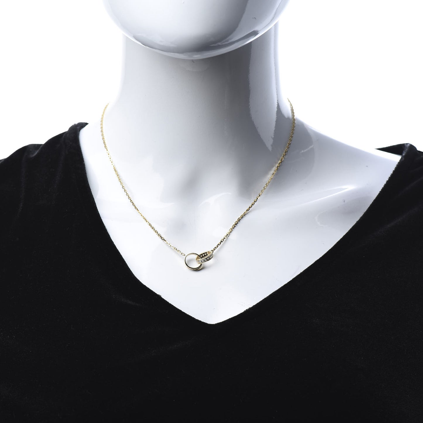 18K Yellow Gold Diamond Interlocking LOVE Necklace