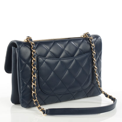 Chanel Lambskin Quilted Medium Trendy CC Flap Navy Blue 6 of 16
