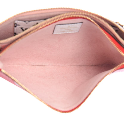 Louis Vuitton Monogram Giant Double Zip Pochette Rouge 6 of 11