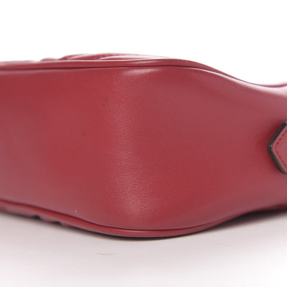 Gucci Calfskin Matelasse Small GG Marmont Chain Shoulder Bag Hibiscus Red 8 of 9