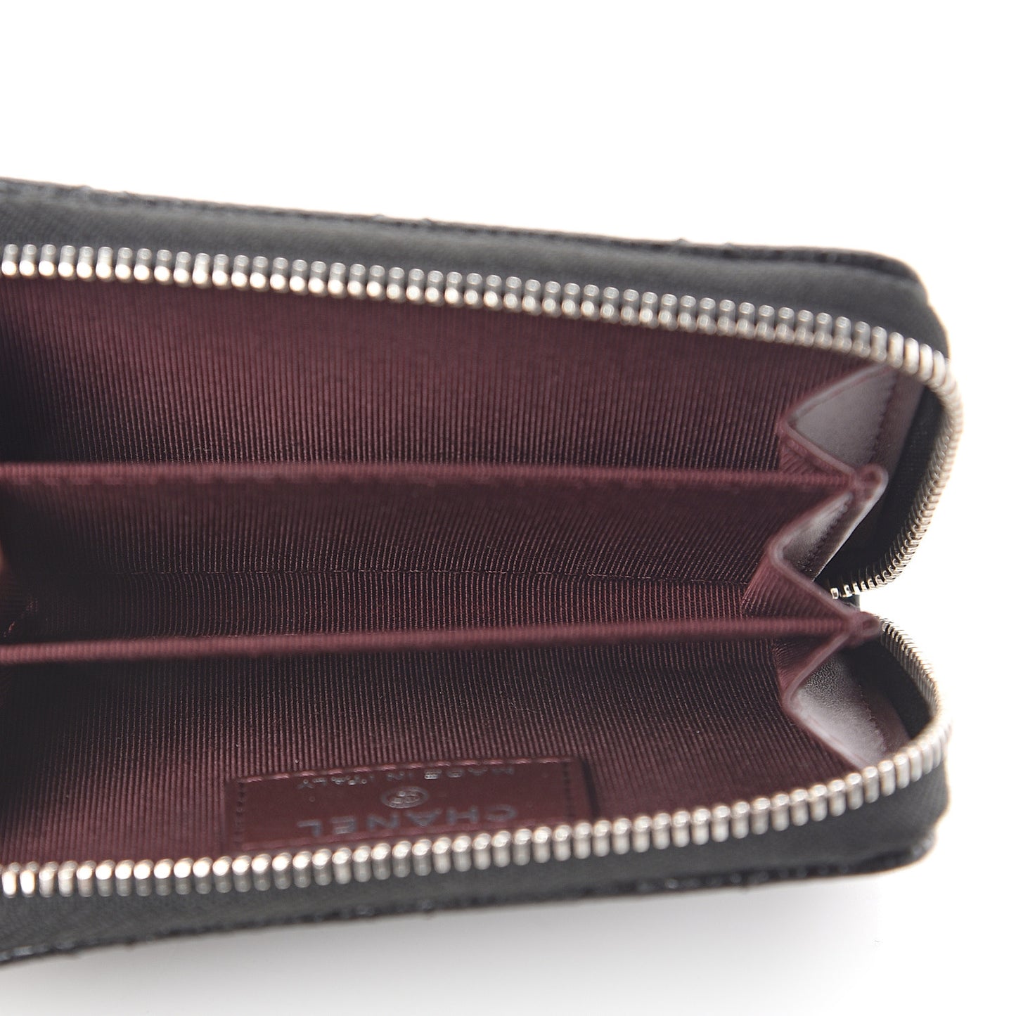 Caviar Quilted Zip Coin Purse Black