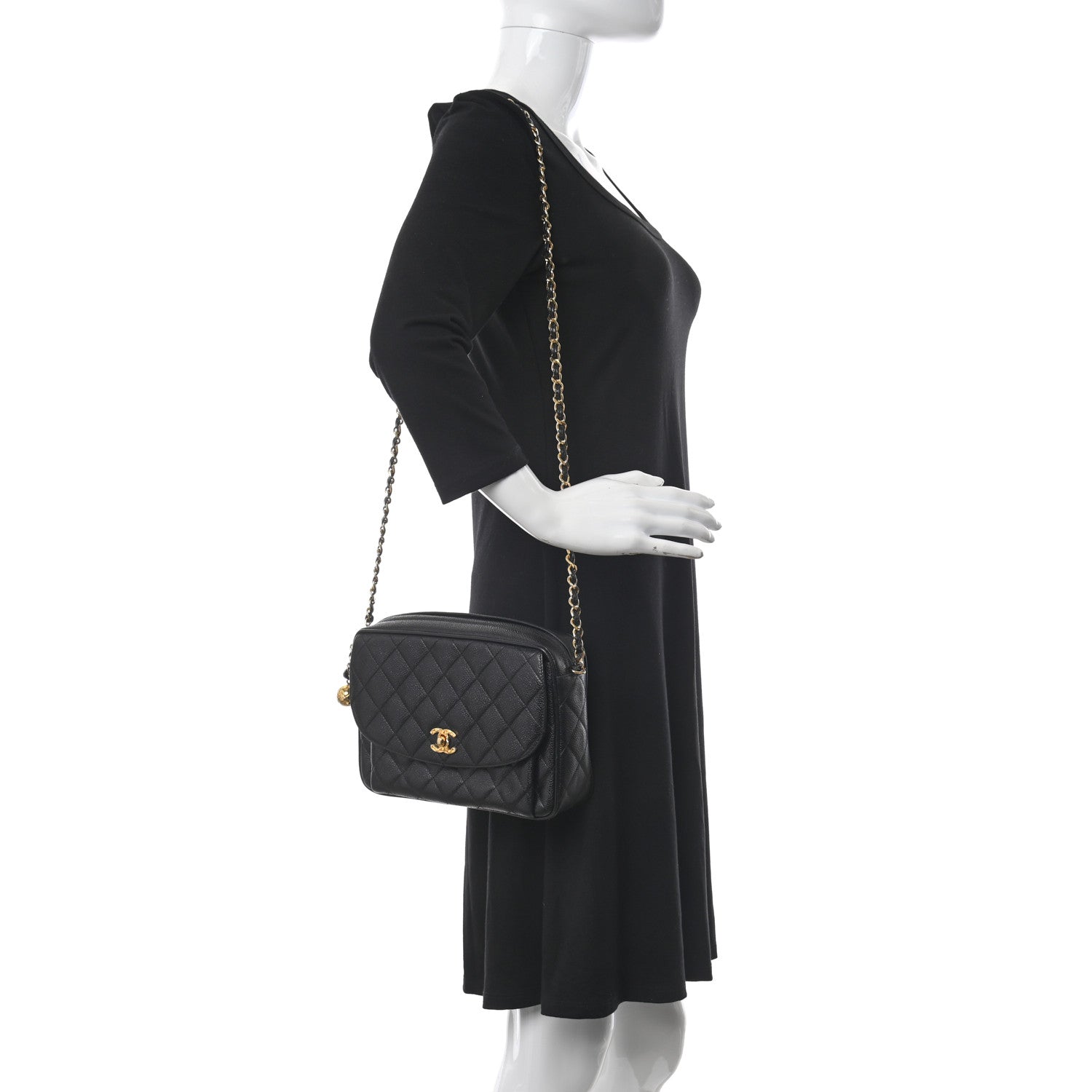 Chanel Caviar Quilted Camera Case Black 2 of 11