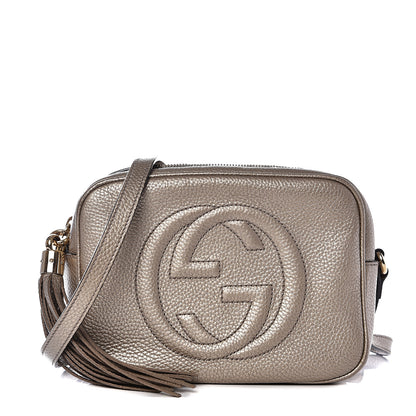 Gucci Metallic Pebbled Calfskin Small Soho Disco Bag Golden Beige 1 of 10