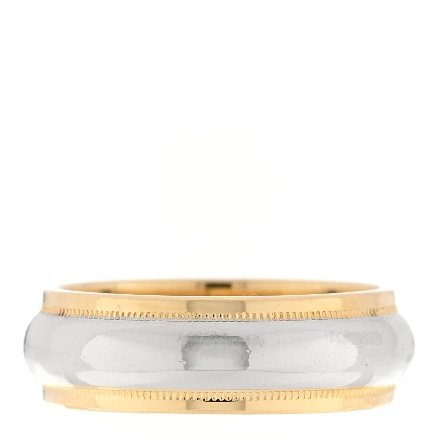 Platinum 18K Yellow Gold 6mm Together Milgrain Wedding Band Ring 51 5.75