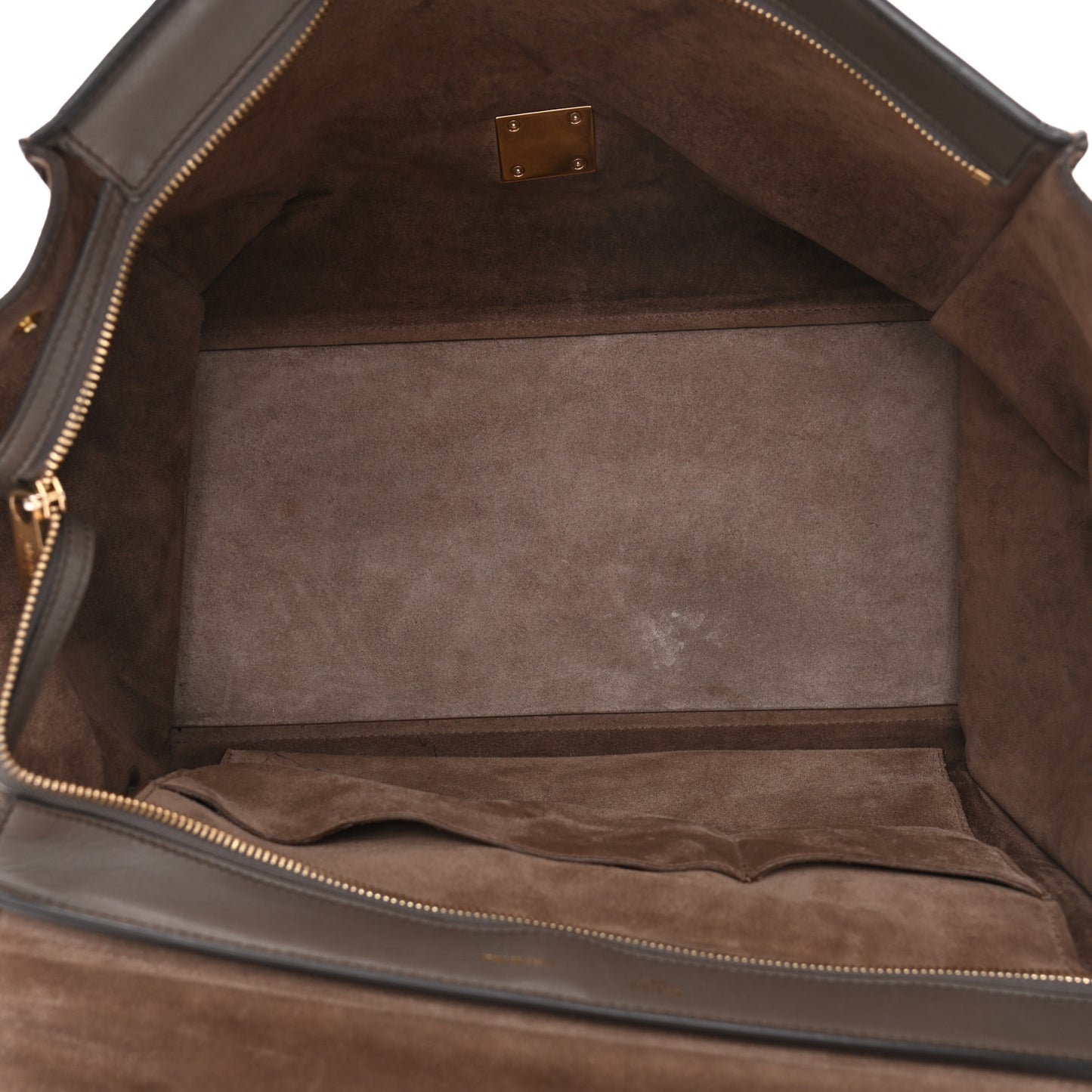 Smooth Calfskin Suede Large Tri-Color Trapeze Taupe