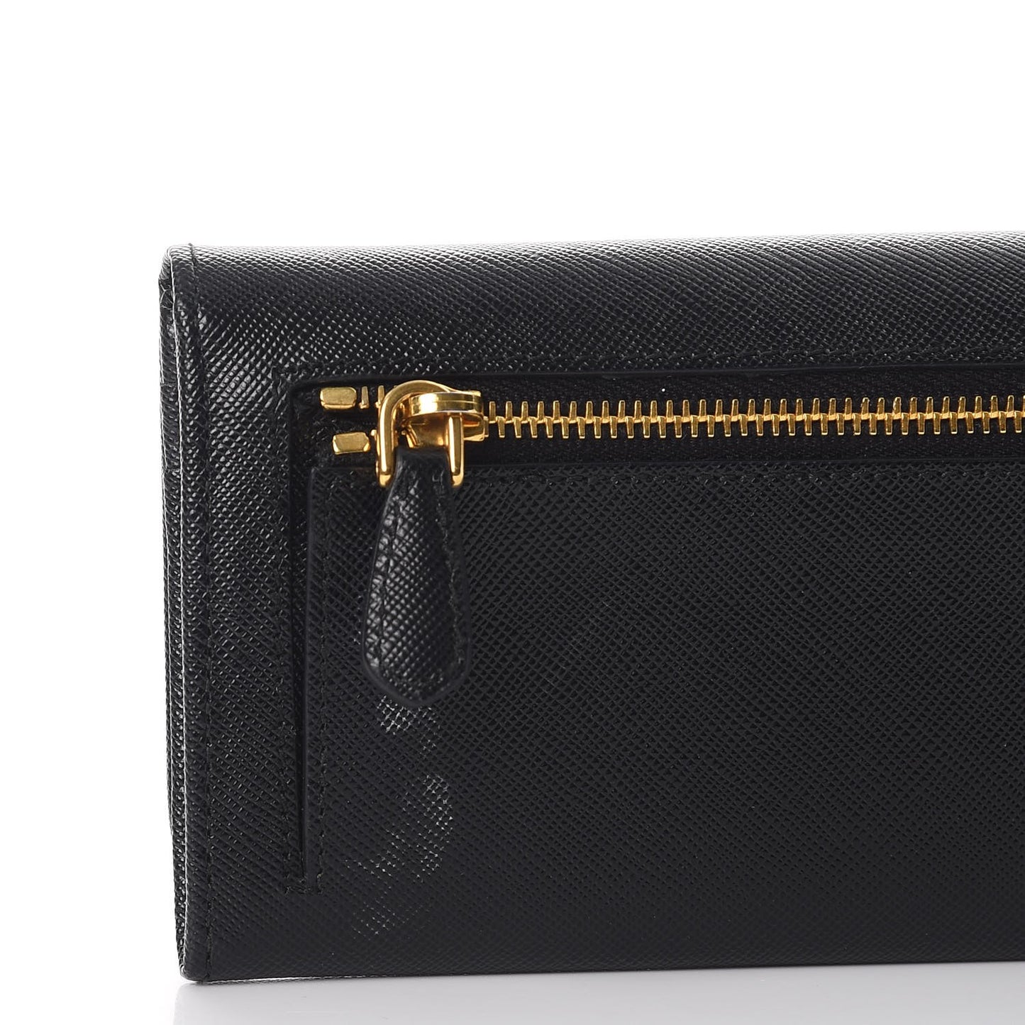 Saffiano Metal Continental Flap Wallet Nero Black