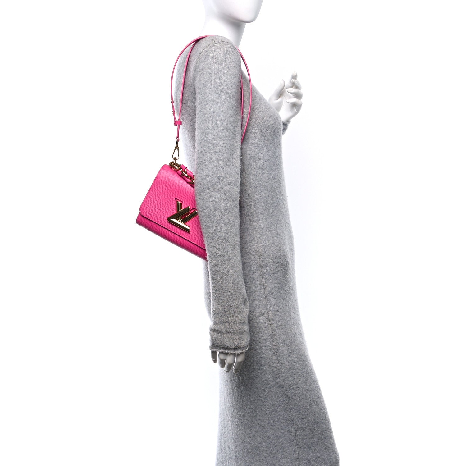 Louis Vuitton Epi Twist Braided Chain Shoulder Bag PM Rose Miami Pink 2 of 10