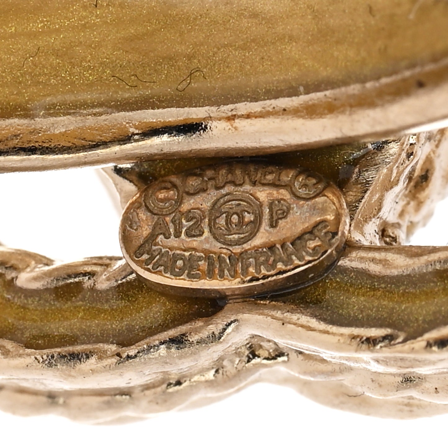 Metal Crystal CC Ring 52 6 Gold