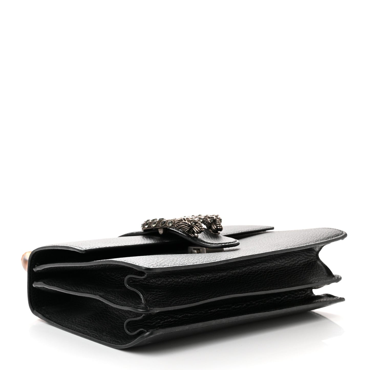 Dollar Calfskin Crystal Web Medium Dionysus Bamboo Top Handle Bag Black Black Diamond