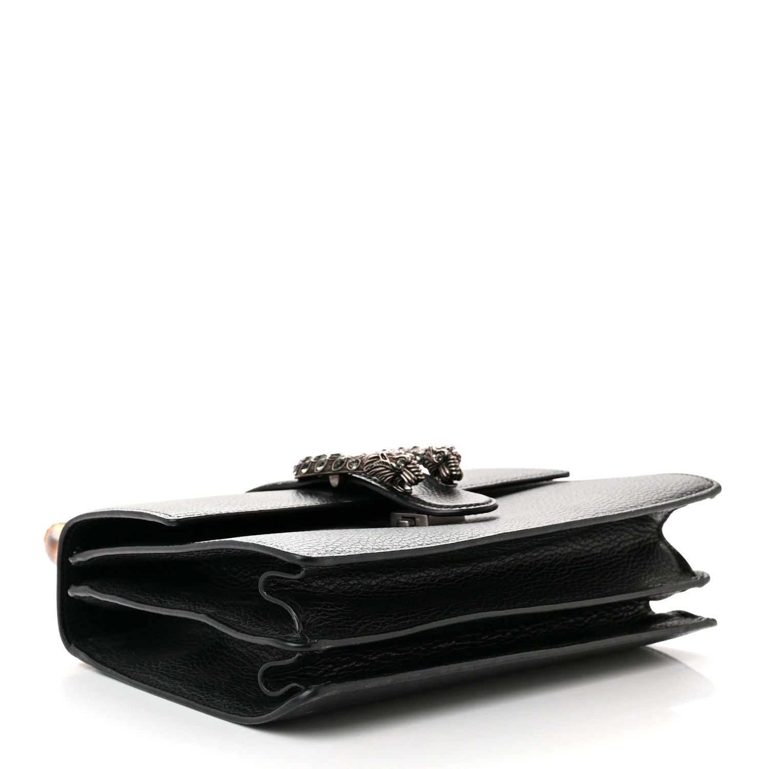 Gucci Dollar Calfskin Crystal Web Medium Dionysus Bamboo Top Handle Bag Black Black Diamond 8 of 11