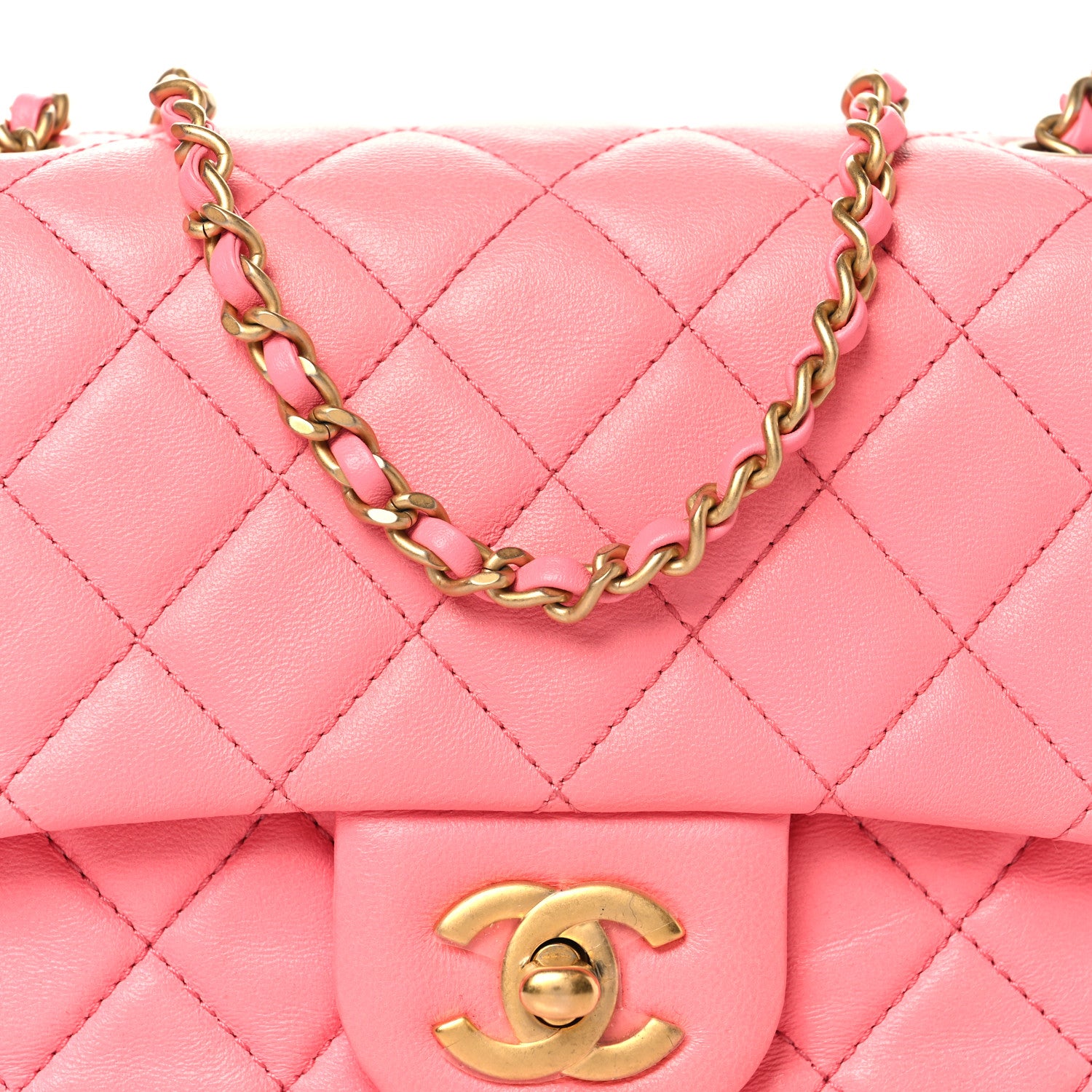 Chanel Lambskin Quilted Mini Pearl Crush Flap Pink 8 of 10