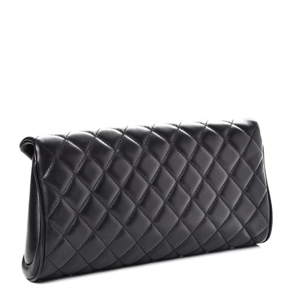 Chanel Lambskin Quilted Fold Up Again Clutch Black 3 of 8