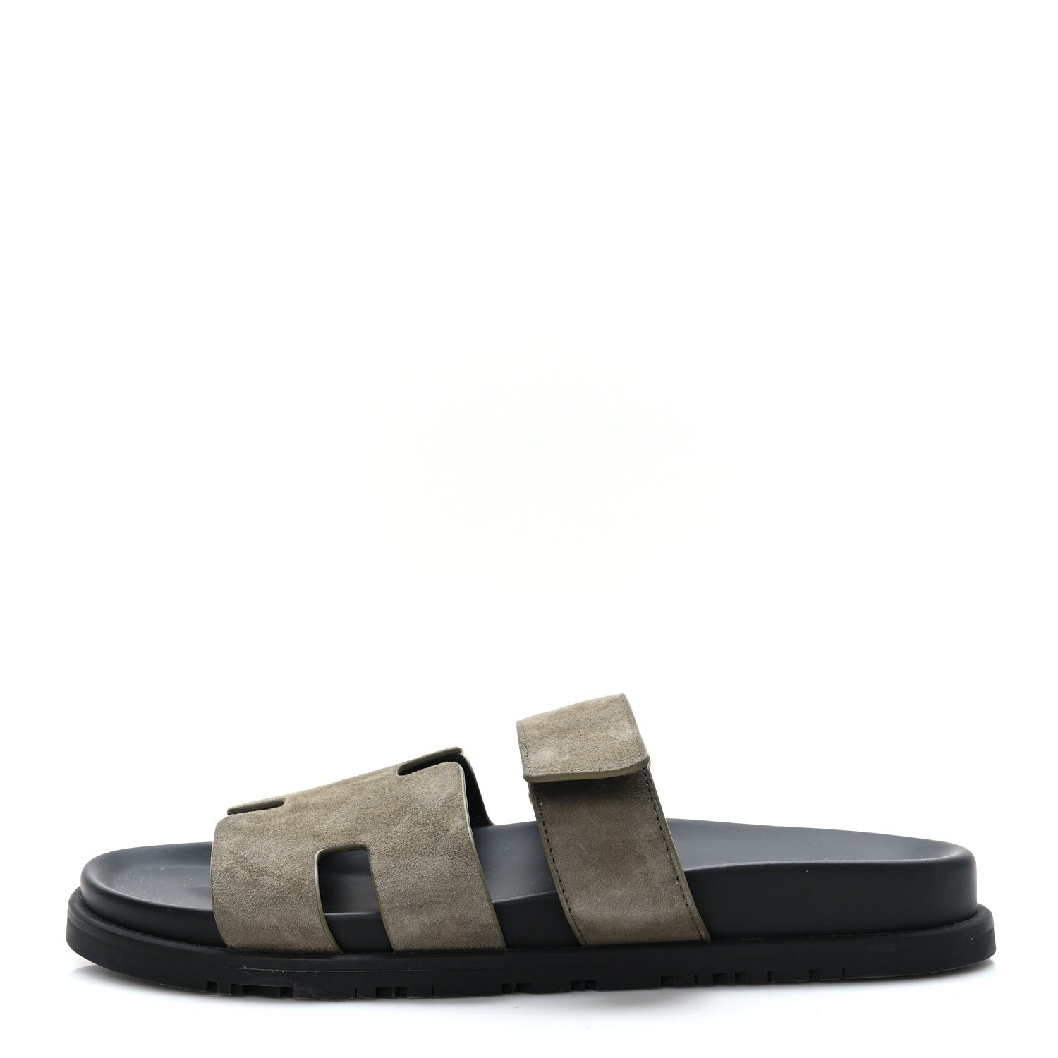 Hermes Suede Goatskin Mens Chypre Sandals 40.5 Beige Argile 1 of 8