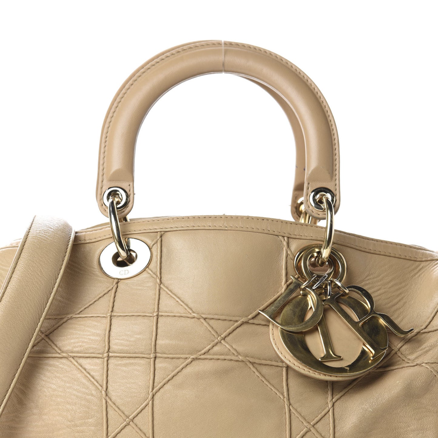 Lambskin Cannage Granville Polochon Beige