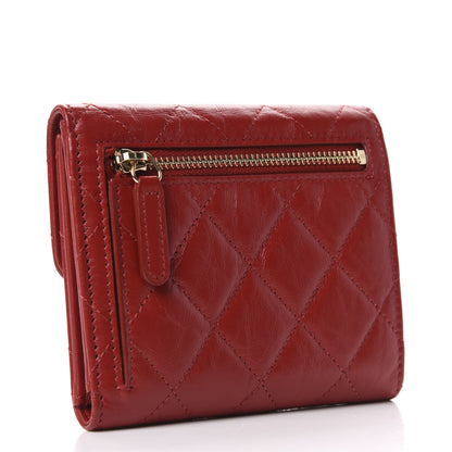 Chanel Aged Calfskin Quilted Reissue Compact Wallet Red 3 of 8