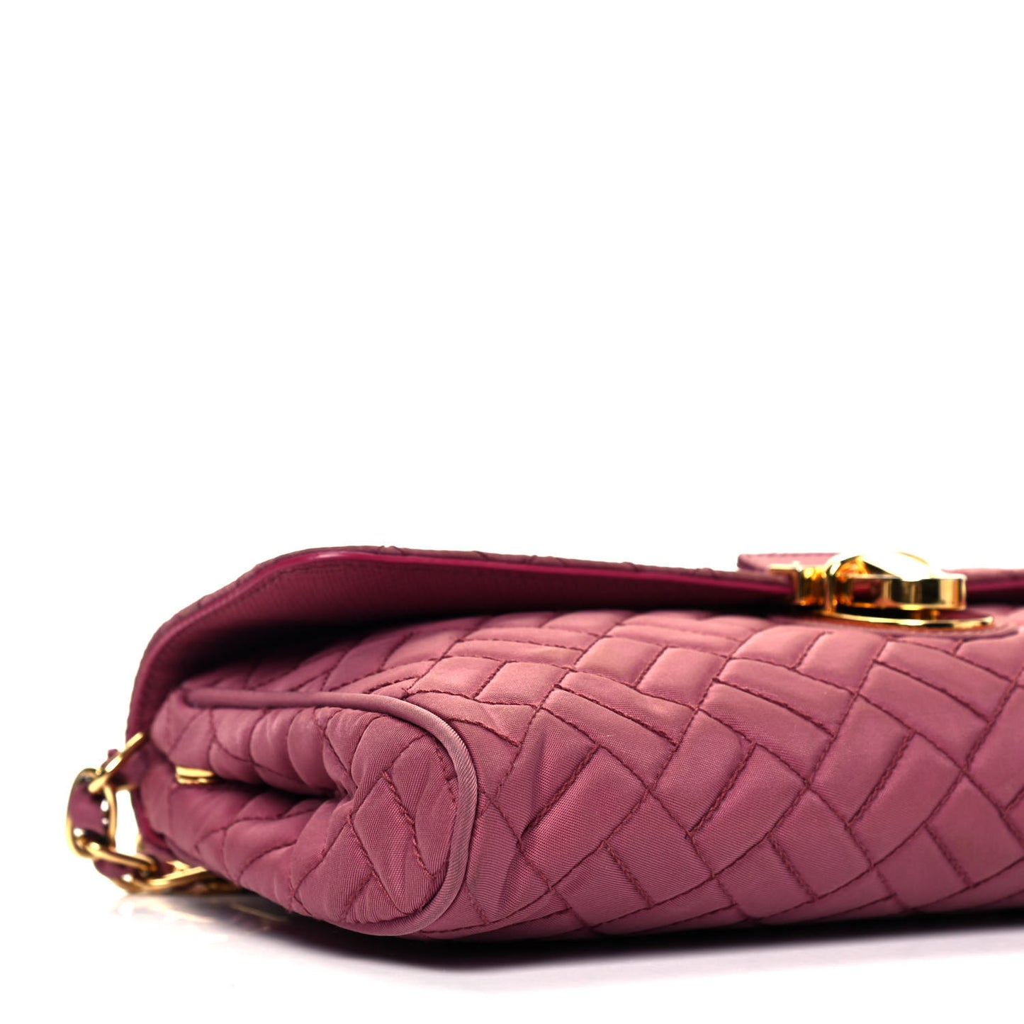 Tessuto Nylon Impuntura Flap Chain Bag Bruyere