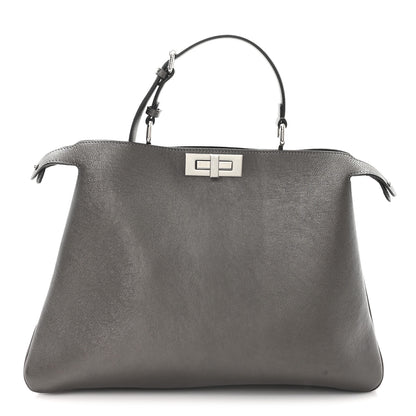 Fendi Metallic Vitello Large Soft Peekaboo Tortora 1 of 11