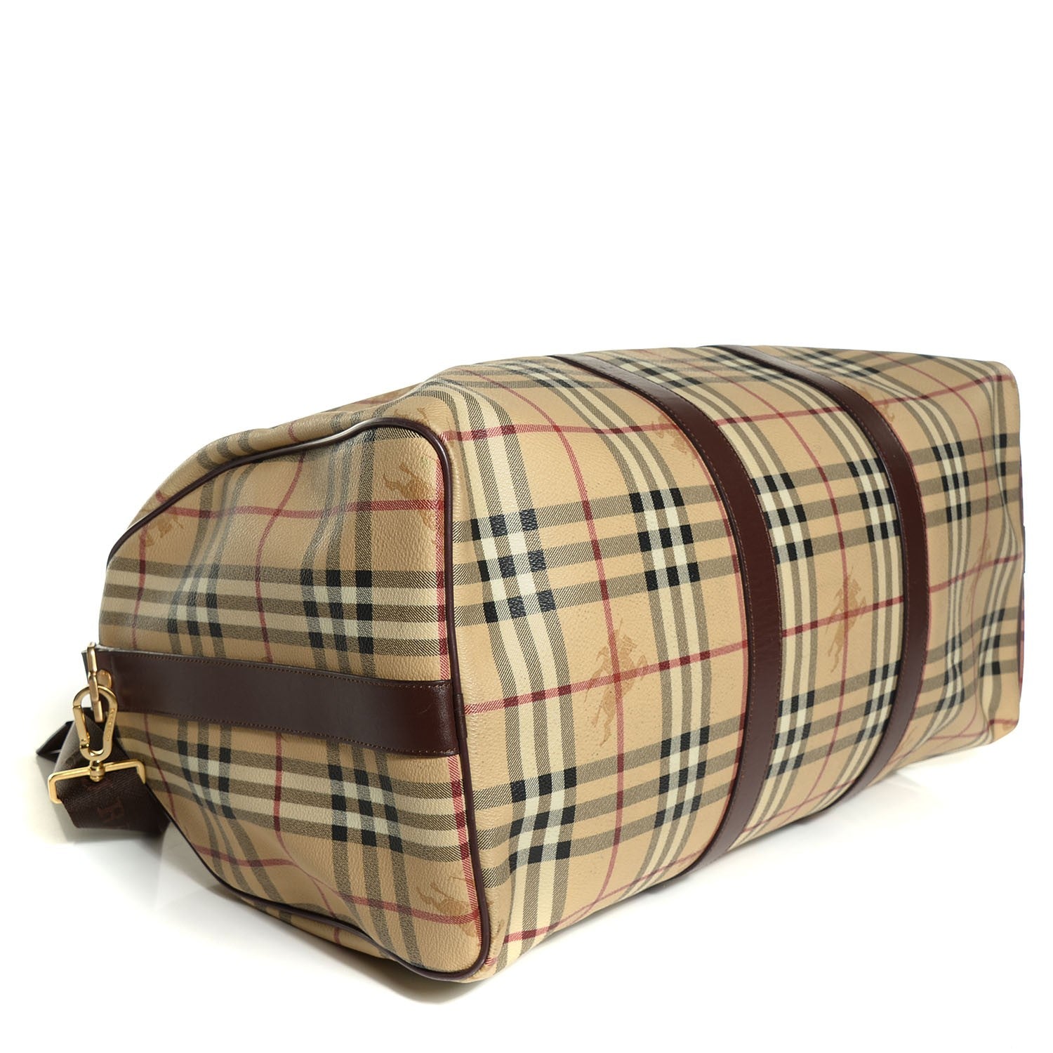 Burberry Haymarket Check Large Holdall Duffel Bag Brown 4 of 7